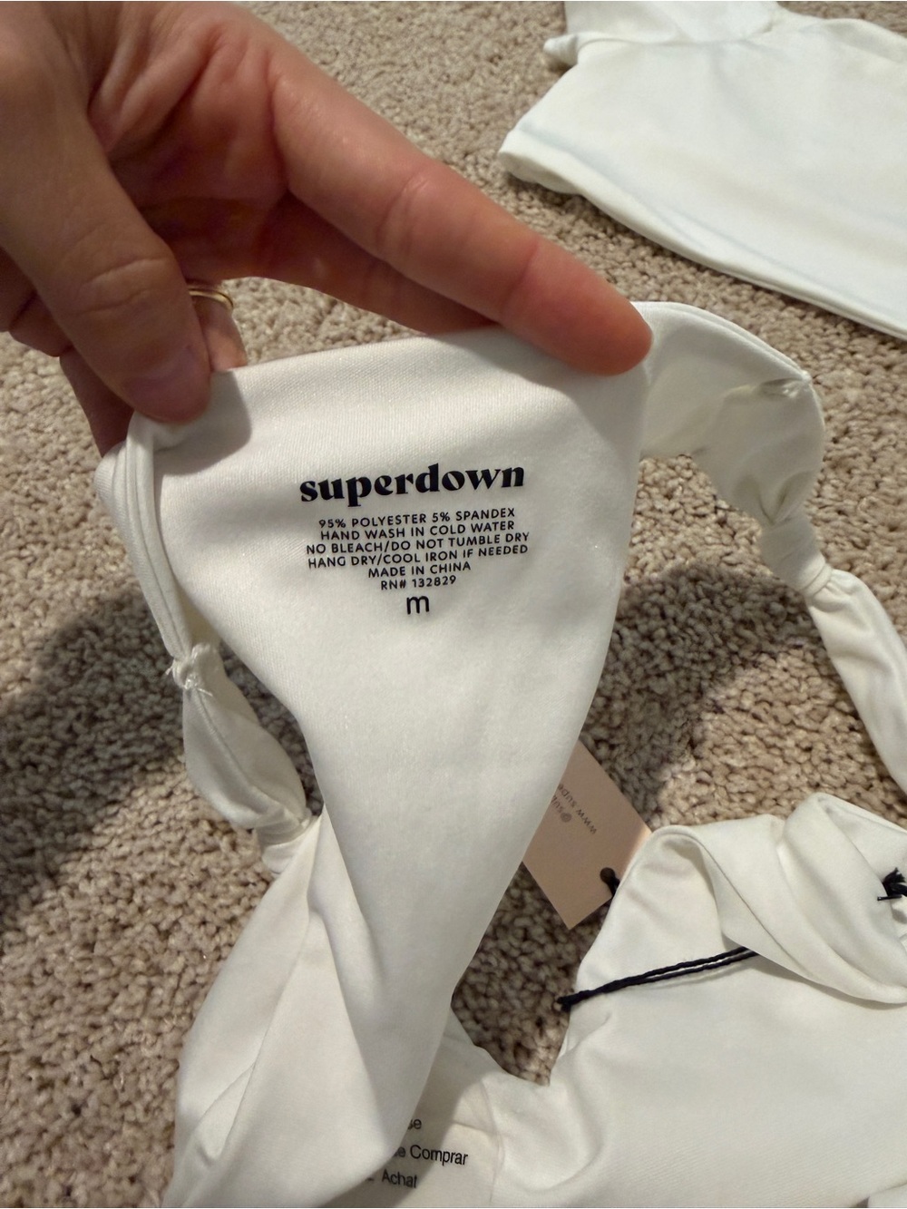 superdown White Off-Shoulder Bikini Set - Picture 3 of 4